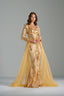 MARGARET - Gold and Yellow Sequin Evening Gown with Side Slit