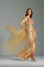 MARGARET - Gold and Yellow Sequin Evening Gown with Side Slit