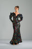 DIANA - Multicolor Sequin Gown with Ruffled Sleeves