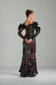 DIANA - Multicolor Sequin Gown with Ruffled Sleeves